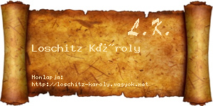 Loschitz Károly névjegykártya